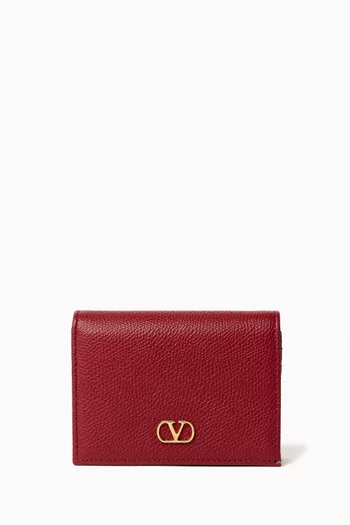 VLogo Signature Wallet in Grainy Calfskin