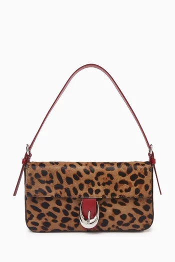 Harlow Leopard Shoulder Bag in Haircalf