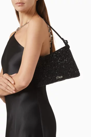 Mini Dani Beaded Shoulder Bag in Leather