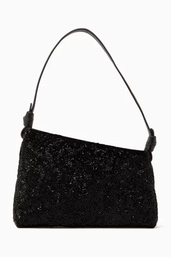 Mini Dani Beaded Shoulder Bag in Leather