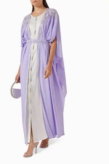 Bead-embellished Cape Dress