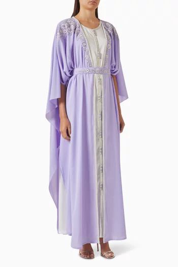 Bead-embellished Cape Dress