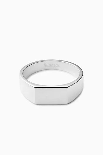 Geo Signet Ring in Sterling Silver