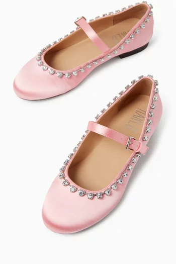 Maisie Diamante Ballerina Flats in Satin