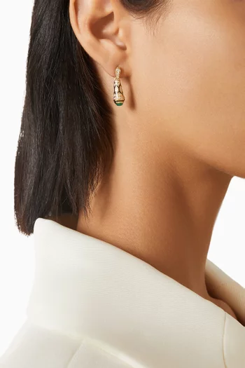 Mushabbak Diamond & Emerald Earrings in 18kt Gold