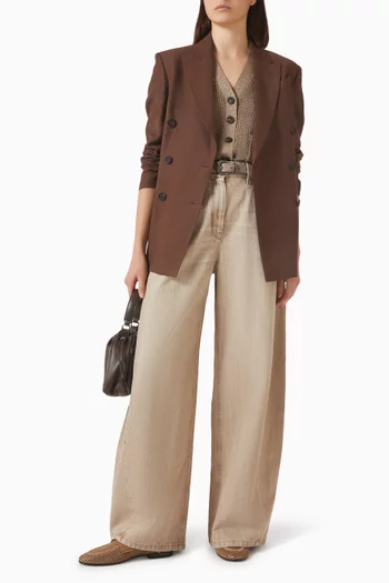 V-neck Cardigan in Cotton-knit