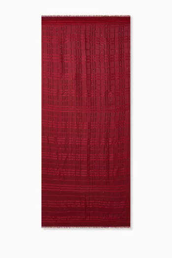 Check Micro-sequin Scarf in Silk-cashmere