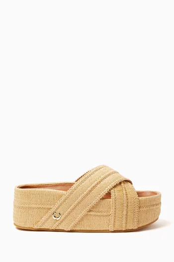 Platform Mules in Raffia