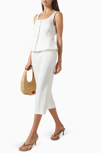 Peplum Vest in Linen-blend