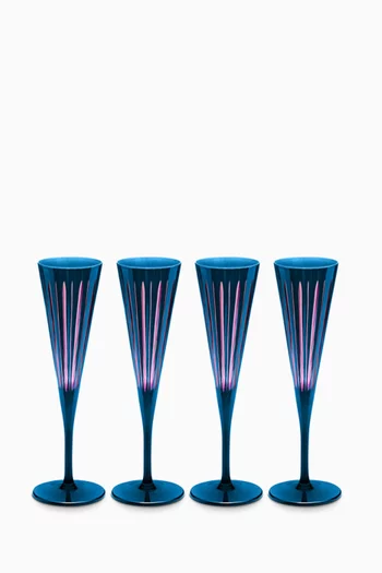 Prism Champagne Flutes, Set of 4