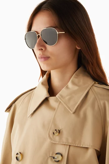 Aviator Sunglasses in Gold-tone Metal
