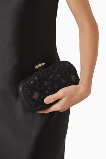 Small Haloes Box Clutch in Linen