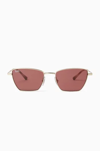 Drea Irregular Sunglasses in Gold-tone Metal
