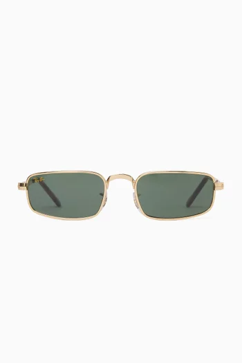 x Rocky Rectangular Sunglasses in Metal