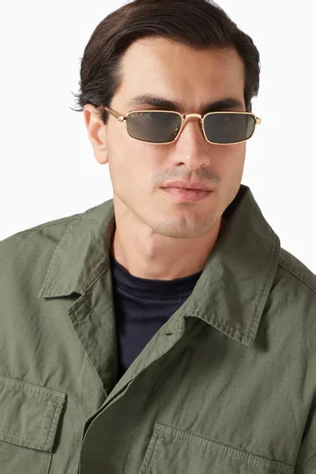 x A$AP Rocky Rectangular Sunglasses in Gold-tone Metal