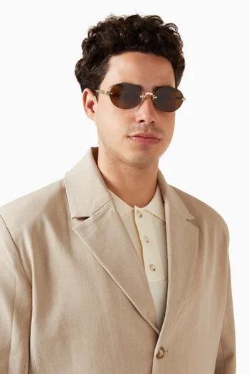 x A$AP Rocky Oval Sunglasses in Gold-tone Metal