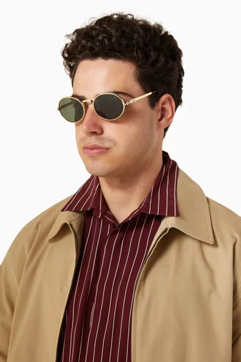 x A$AP Rocky Oval Sunglasses in Gold-tone Metal