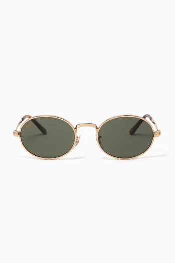 x A$AP Rocky Oval Sunglasses in Gold-tone Metal