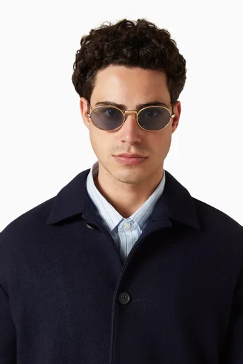 x A$AP Rocky Oval Sunglasses in Gold-tone Metal