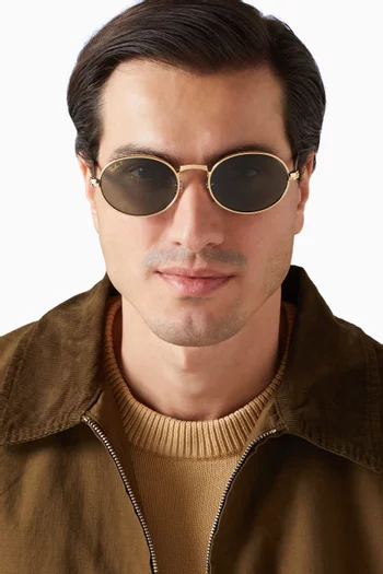 x A$AP Rocky Oval Sunglasses in Gold-tone Metal