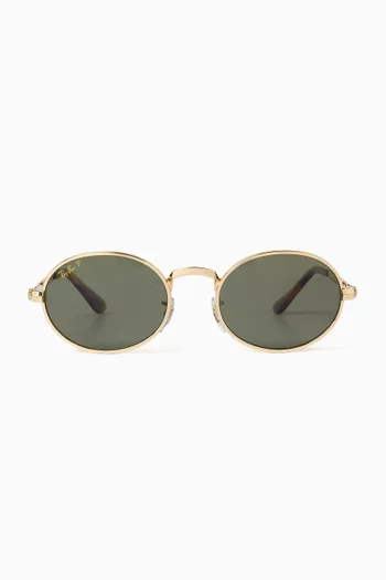 x A$AP Rocky Oval Sunglasses in Gold-tone Metal