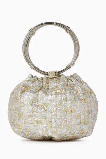 Small Alice Clutch in Metallic Fabric