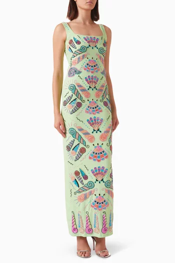 x Zandra Rhodes Dream Shell Beaded Maxi Dress