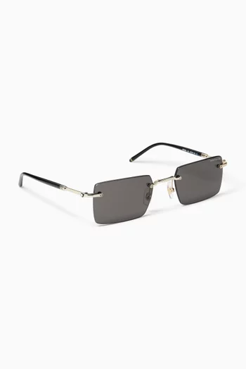 Rectangular Sunglasses in Metal