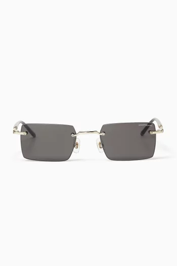 Rectangular Sunglasses in Metal