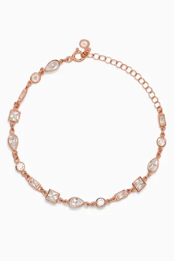 Crystal Bracelet in Rose Gold-plated Sterling Silver
