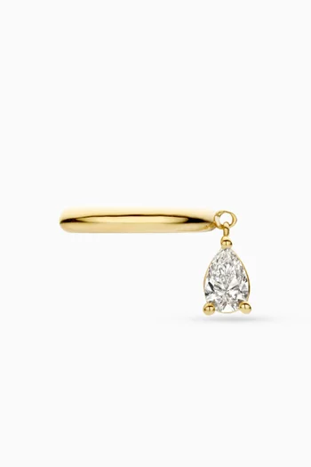 Pear Diamond Single Ear Cuff in 18kt Gold