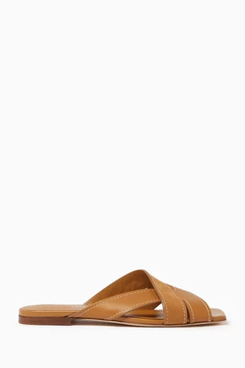 Sandals in Smooth Leather & Suede