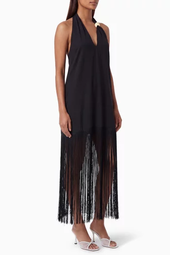 Emiliana Fringed Halter Dress