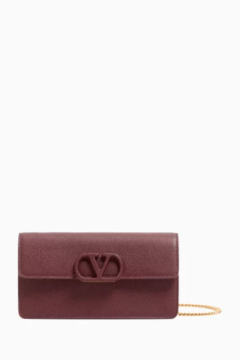 VLOGO Signature Chain Wallet in Calfskin