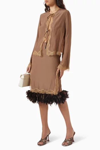 Filipa Lace Cardigan in Satin