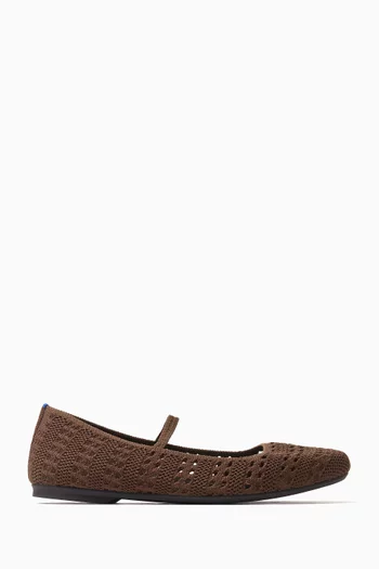 The Max Square Mary Jane Flats in Knit