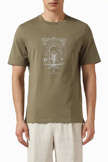 Graphic-print T-shirt in Cotton