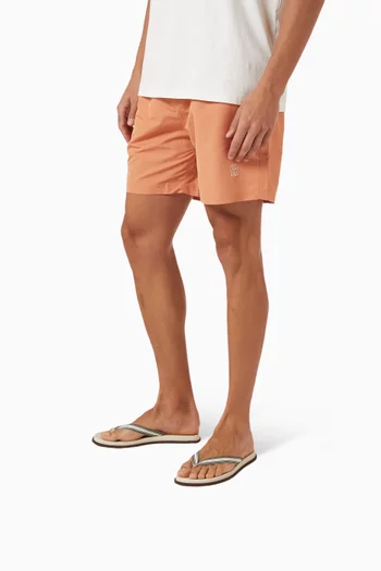 Striped Flip Flop Sandals in Cotton & Rubber
