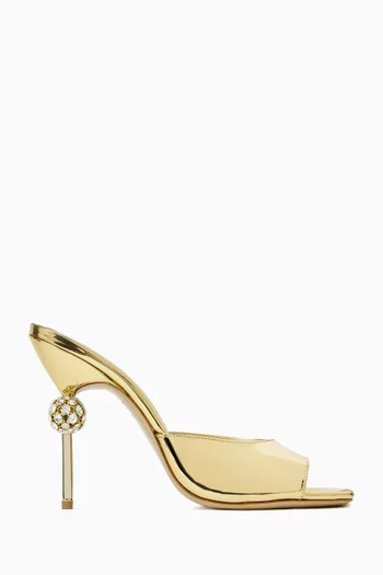 Viola 105 Crystal Mules in Metallic Leather