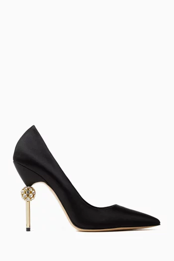 Sofia 105 Crystal Pumps in Satin