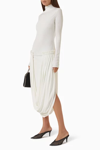 Draped-detail Midi Dress