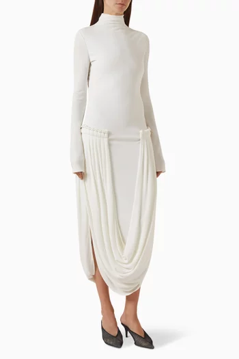 Draped-detail Midi Dress