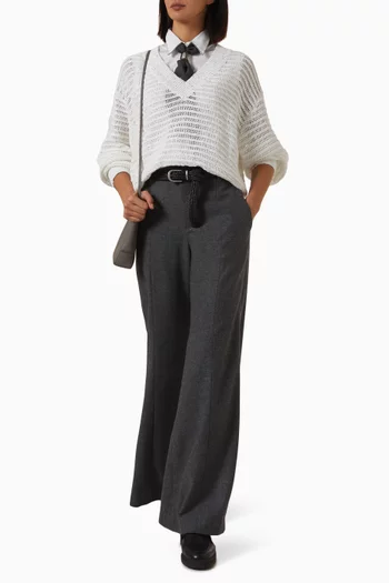 V-neck Sweater in Linen