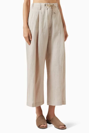 Monili Drawstring Pants in Linen