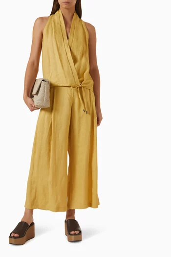 Monili Drawstring Pants in Linen