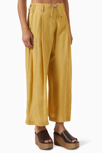 Monili Drawstring Pants in Linen