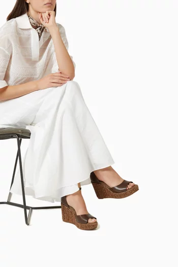 Precious Loop 100 Espadrille Wedge Sandals in Suede