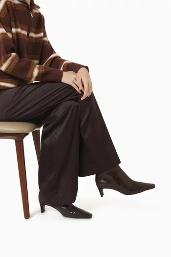 Wally 55 Ankle Boots in Snake-embossed Leather