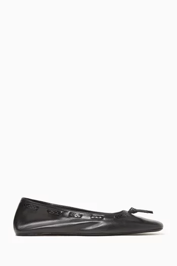 Milo Ballerina Flats in Smooth Leather