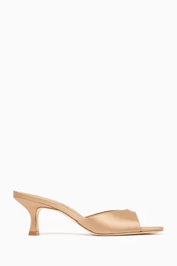 Brigitte 60 Mules in Satin